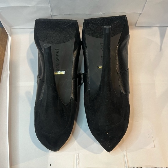 Dollhouse Black Piped Toe 5 Inch Stiletto Bootie Size 9 - Picture 11 of 13